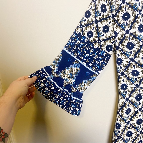 Altar'd State Navy and White Faux Wrap Dress - Picture 5 of 10